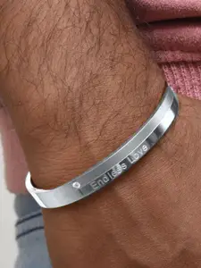 MEENAZ Men Silver-Plated Kada Bracelet