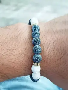 MEENAZ Men Beaded Stainless Steel Bracelet