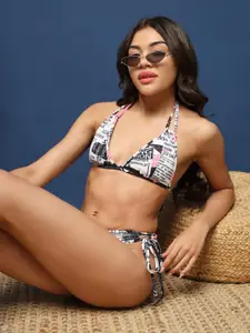 BAESD Printed Mid-Rise Bra & Panty Lingerie Set