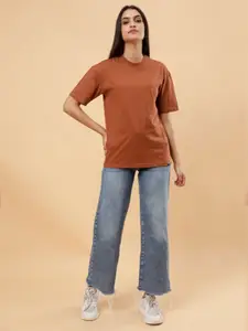 PockMAN Round Neck Drop Shoulder Cotton Oversized T shirt