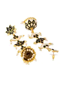 Silvermerc Designs Gold-Plated Circular Jhumkas Earrings