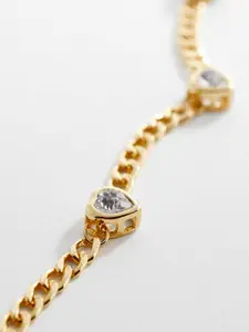 MANGO Stone Studded Link Necklace