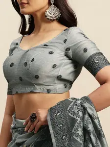 RATAN Ethnic Motifs Printed Art Silk Muga Saree