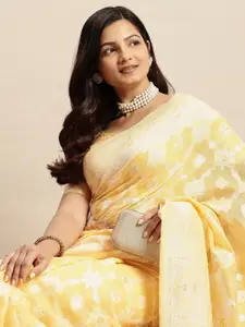 RATAN Ethnic Motifs Woven Design Zari Art Silk Muga Saree