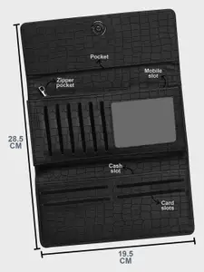 The Wallet Store Women Animal Textured PU Envelope Wallet