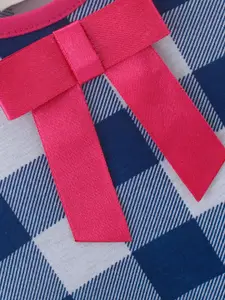 CrayonFlakes Girls Checkered Printed Sleeveless Fit & Flare Dress