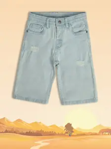 MINI KLUB Boys Mid Rise Cotton Denim Shorts