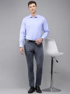 Van Heusen Pure Cotton Self Design Custom Fit Textured Formal Shirt