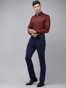 V Dot Slim Fit Floral Printed Pure Cotton Formal Shirt