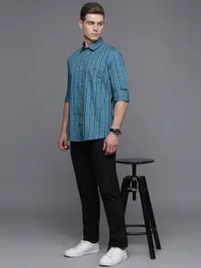 Louis Philippe Sport Pure Cotton Slim Fit Opaque Checked Casual Shirt