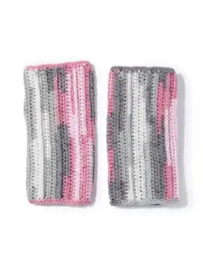Magic Needles Women Patterned Acrylic Fingerless Mittens
