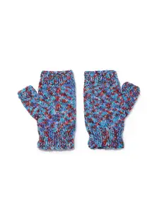 Magic Needles Women Patterned Acrylic Fingerless Mittens