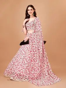 KALINI Printed Semi-Stitched Lehenga & Unstitched Blouse With Dupatta