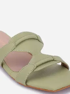 DressBerry Green Open Toe Flats