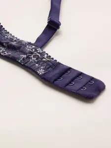 DressBerry Blue Floral Full Coverage Lightly Padded Everyday Bra With All Day Comfort