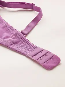 DressBerry Purple Printed Full Coverage Lightly Padded Everyday Bra with All Day Comfort