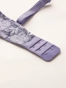 DressBerry Blue Lace Bra Full Coverage Lightly Padded Everyday Bra with All Day Comfort