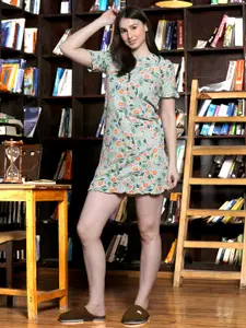 MAYSIXTY Floral Printed Pure Cotton Nightdress