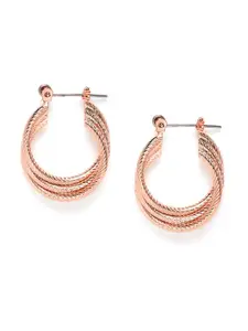 Estele Rose Gold-Plated Contemporary Hoop Earrings