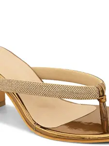 XE Looks Embellished Open Toe Block Heels