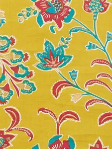 Melange by Lifestyle Floral Printed Mandarin Collar Three-Quarter Sleeves Cotton Kurta