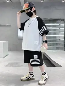 INCLUD Boys Striped T-shirt with Shorts