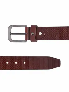 Peter England Men Textured Wide Leather Belt