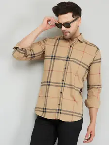 LOUIS MONARCH Comfort Windowpane Checks Cotton Casual Shirt