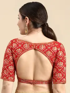 flaher Embroidered Readymade Saree Blouse