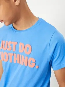 max Boys Typography Printed Round Neck Pure Cotton T-shirt