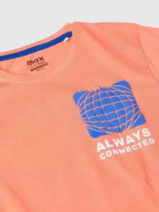 max Boys Graphic Printed Round Neck Pure Cotton T-shirt