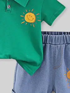 INCLUD Boys Shirt Collar Short Sleeves T-shirt with Short