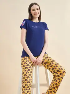 ETC Typography Printed Round Neck Night suit