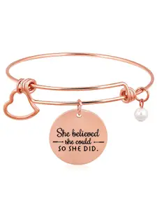 Peora Pearls Rose Gold-Plated Charm Bracelet