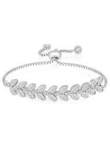 Peora Cubic Zirconia Silver Plated Wraparound Bracelet