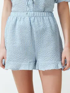 Trendyol V-Neck Checked Night suit