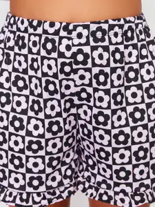 Trendyol Geometric Printed Cotton Night suit