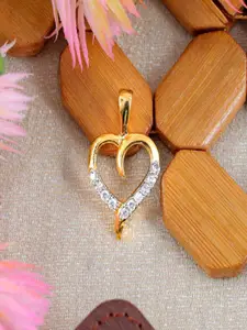 UNIVERSITY TRENDZ Gold-Plated Cubic Zirconia Heart Shaped Pendants