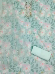 Panzora Floral Embellished Organza Unstitched Dress Material