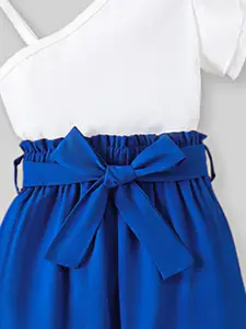 INCLUD Girls One Shoulder Top with Paperbag Pants Set