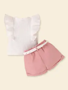 INCLUD Girls Self Design Sleeveless Top With Short