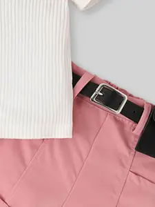 INCLUD Girls Striped Off-Shoulder Top With Short