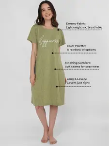 Duchess Typography Printed Round Neck T-shirt Nightdress