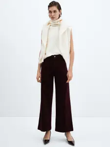 MANGO Women Wide Leg Stretchable Corduroy Jeans