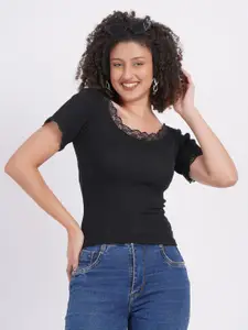 SIGHTBOMB Scoop Neck Short Sleeves Cotton Top