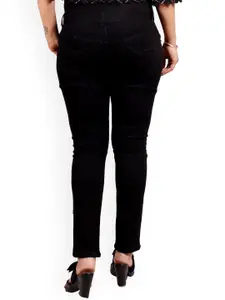 BAESD Girls Skinny Fit Mid-Rise Clean Look Embroidered Cotton Jeans