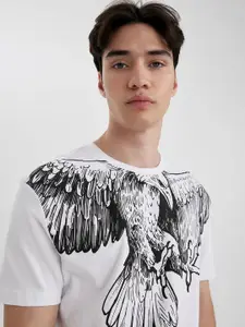 DeFacto Graphic Printed Round Neck Short Sleeves Cotton T-shirt