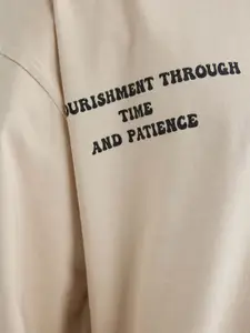 DeFacto Typography Printed Drop-Shoulder Sleeves Pure Cotton T-shirt