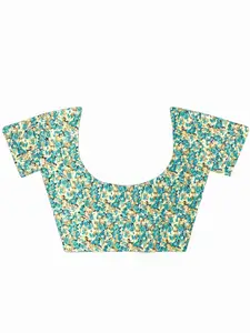 ANAND SAREES Floral Poly Georgette Saree 2-pcs