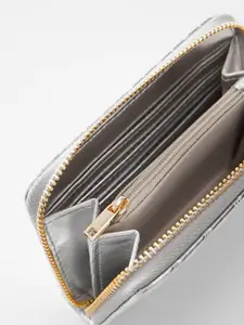 MANGO Women Quilted Zip Around Wallet